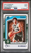 2024 PANINI DONRUSS PRESS PROOF PURPLE #222 AJ JOHNSON 157/199 PSA 9