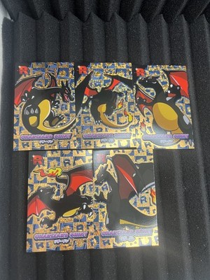5x Charizard Card Lot - Gold Holo Box Hit - Team Rocket Database - Pokemon