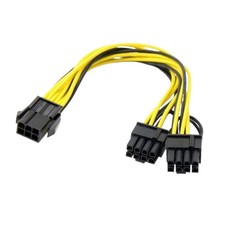 For Video Card 6 Pin Female to Dual PCI-E 8 Pin Adapter Cable Replacement
