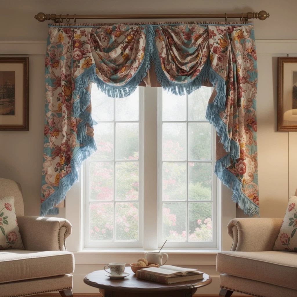Fabulous Mulberry Drape Curtain Lined and Tasselled (3 Available)