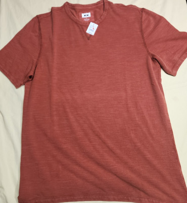 Joseph Abboud T- Shirt Men Large Heathered Brick Brown Cotton Short Sleeve NEW