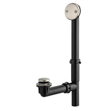 1-1/2" Black Tubular Bath Drain Kit with Tip-Toe Bath Drain Stopper, Touch-Toe T