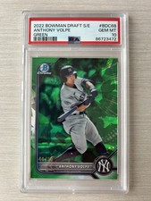 2022 Bowman Chrome Draft Sapphire Anthony Volpe Green Refractor /50 PSA 10 Gem