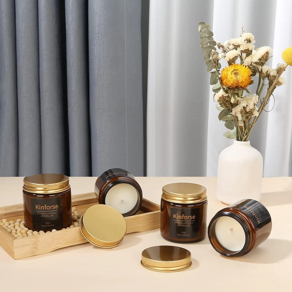 Bio-Sojawachs Citronella Kerzen | 6er Set mit 120h Brenndauer - Bild 4 von 4