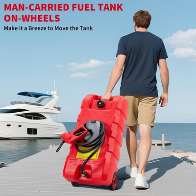 #ad Portable 16 Gallon Fuel Caddy HDPE Gas Diesel Tank w PumpWheelsEasy Transport $107.73