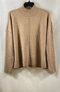 Simply Vera Vera Wang Women's Tan Luxe Cashmere Blend Mock Neck Sweater Sz S