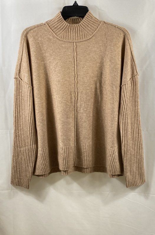 Simply Vera Vera Wang Women's Tan Luxe Cashmere Blend Mock Neck Sweater Sz S