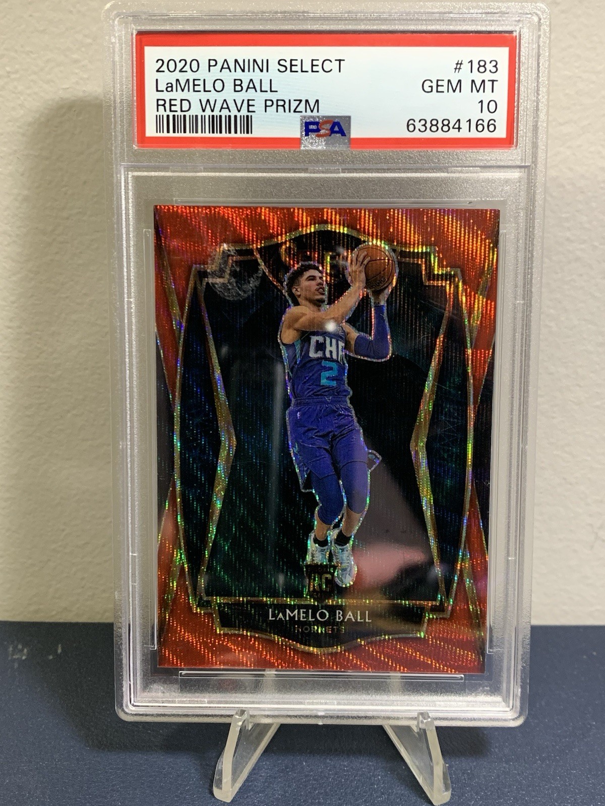 2020 Panini Select Lamelo Ball Rookie RC #183 Premier Red Wave PSA 10