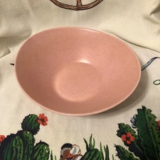 Vintage Metlox Vernon Ware Tickled Pink serving bowl 1950s MCM - 9 Inches