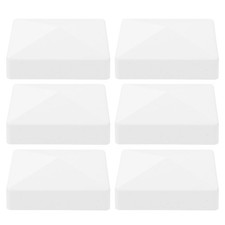 6pcs White Pvc Vinyl Fence Post Caps Pyramid Topper For Deck Posts Decorative
