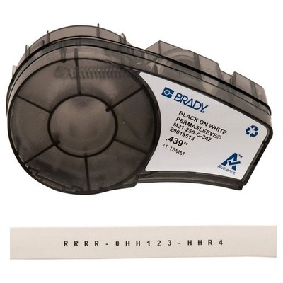BRADY M21-250-C-342 Label Cartridge,Black/White,0.25''W,7ft.L 3PXV7