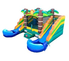Inflatable Bounce House Water Slide Commercial Tropical Kids Toddler with Blower
