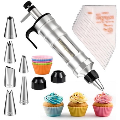 Dessert Decorating Syringe Set | Frosting Piping Kit Decorating Tools 6 Pipin...