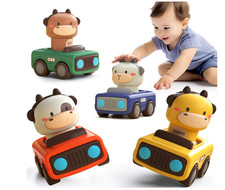 iPlay, iLearn Press and Go Car Toys for Toddlers 1-3, Baby Animal Racing...