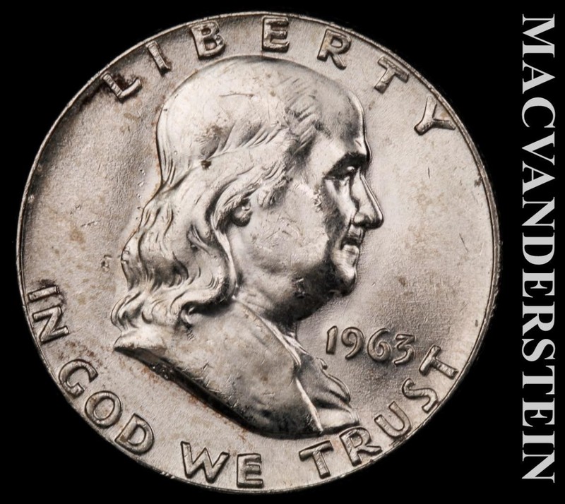1963-D Franklin Half Dollar- Silver- Uncirculated- Luster- No Reserve #L6946