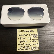 NEW Silhouette Accent Shades Sunglass Lenses Emerald Gradient Non Polarized