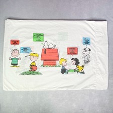 Vintage 1971 Peanuts Snoopy Charlie Brown Pillowcase United Feature Syndicate