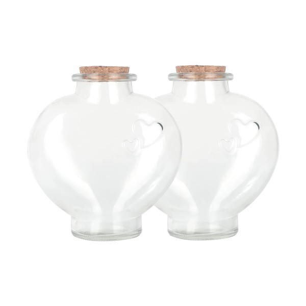Deko Glasflaschen Herzform Korkverschluss Heimdekoration 2 StüCk 355 Ml-image