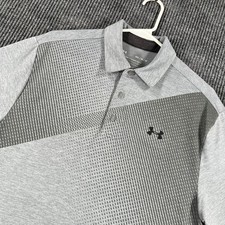 Under Armour Playoff Polo Shirt Mens Medium Gray Short Sleeve Golf Loose Fit