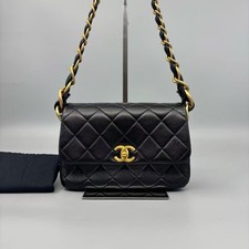 Chanel 19 Shoulder Bag Black Lambskin Gold HW Auth