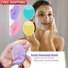 Silicone Facial Cleanser Soft Manual Face Scrubber Massage Brush Exfoliating
