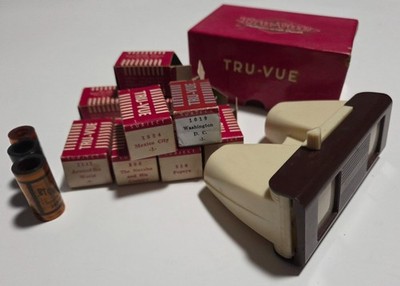 Vintage Tru-Vue Stereoscope 3D Viewer with 9 film strips - original box