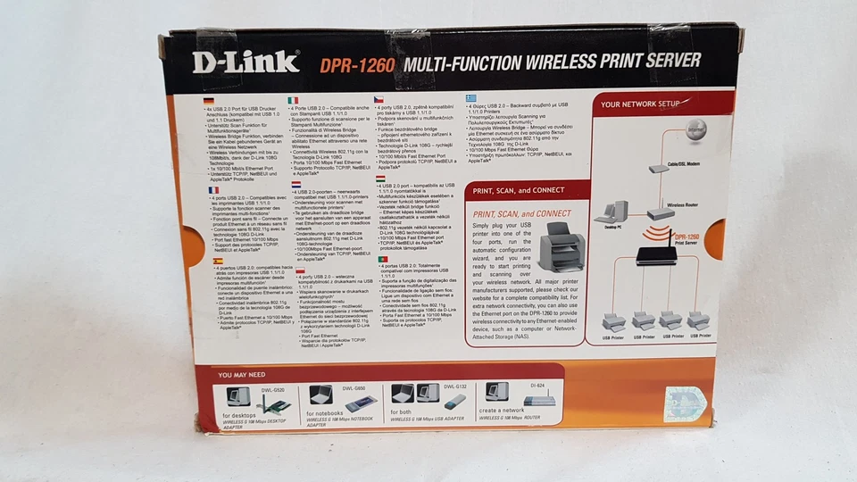 NEW D-Link dpr-1260 Wireless 108G Multifunction Print Server Black USB 2.0 LAN P - Image 2 of 4