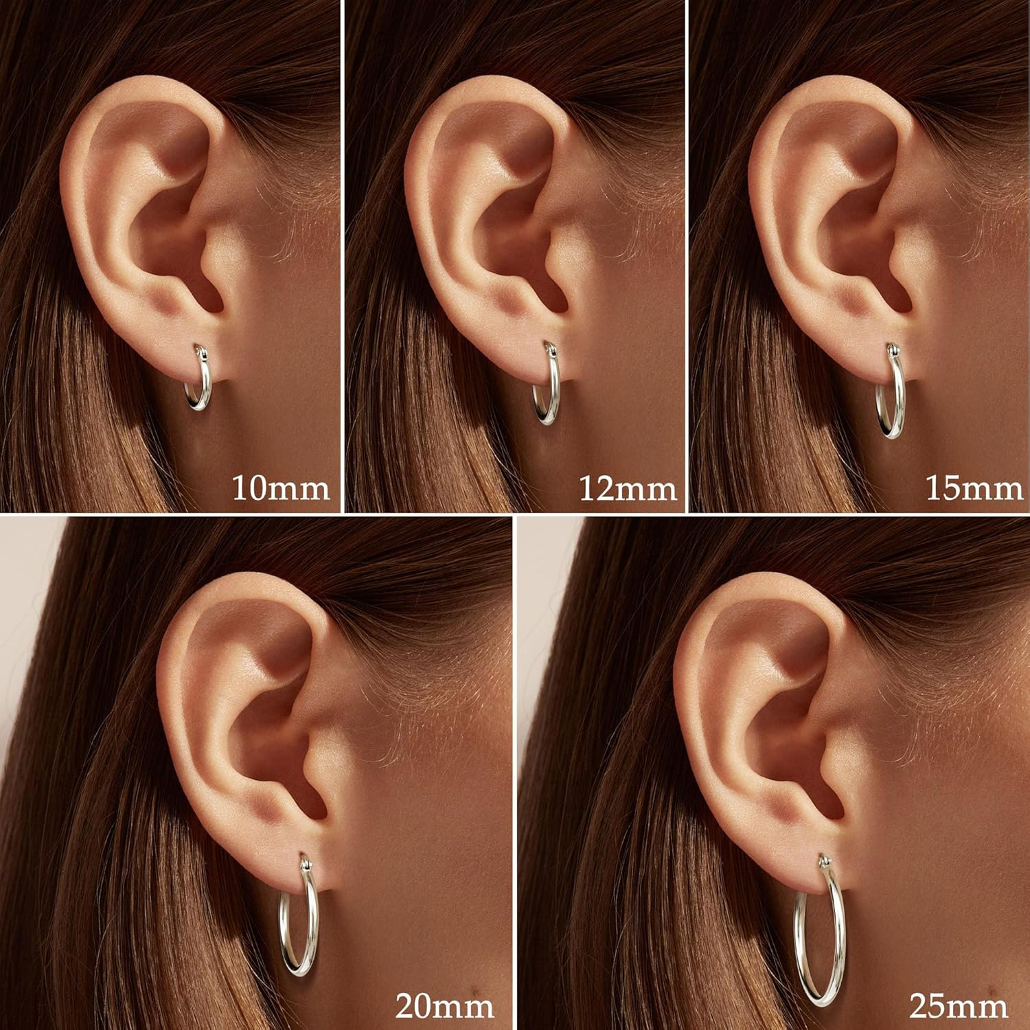5-10 Pairs Silver Gold Hoop Earrings Set for Women Men Hypoallergenic Surgiacl S