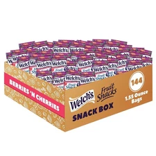 Welch's Fruit Snacks, Berries 'N Cherries, Gluten Free, 1.55-oz Bulk (144 Count)