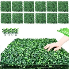 LHY 12 Pcs Artificial Boxwood Hedge Greenery Panels 20 in. x 20 in Grass Wall