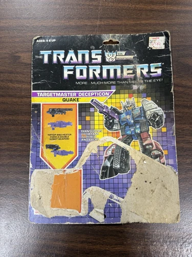 Quake Cardback 1987 Vintage Hasbro G1 Transformers Cardback FC6