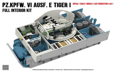 1/35 Tiger I Full Interior Conversion Set: Initial/ Early/ Middle/ Late (4in1)