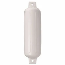 Polyform 8.8"x26.8" Boat Vinyl Fender 2 Rope Hold Molded-in Ribs G-5 WHITE MD