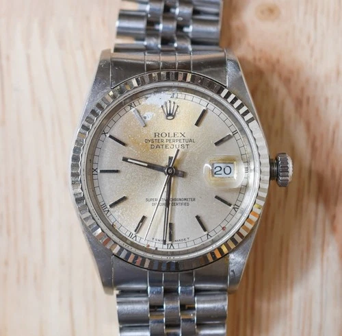 1990 Vintage ROLEX 16234 Datejust Quickset All Original Running AS IS