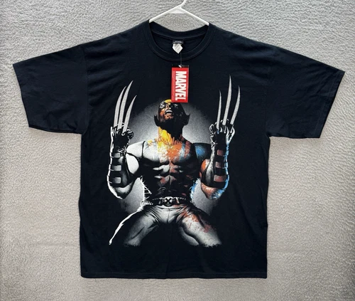 Vintage Marvel Shirt Mens XL Black Crewneck Wolverine Logan X Men Grunge Y2K
