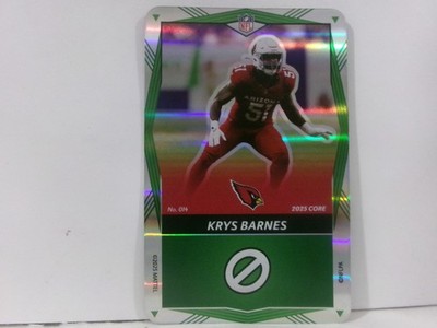 2025 Uno Elite CORE GREEN FOIL #014 KRYS BARNES CARDINALS