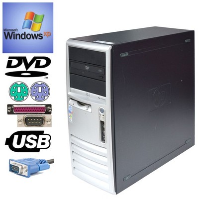 HP COMPAQ WINDOWS XP COMPUTER RS-232 LPT USB DVD-ROM FLOPPY PCI AGP M1453