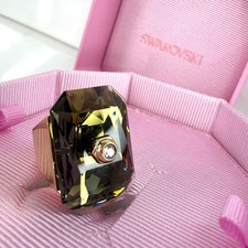 SWAROVSKI Ring Numina size 55 UK N Octagon cut Grey 18kt Gold Plated