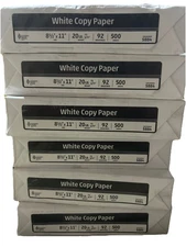(6) Reams Copy & Print Paper Sealed 500 Sheets 92 Brightness 20 lb Weight