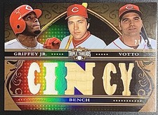 Griffey Jr /Bench /Votto 2013 Topps Triple Threads Relic Combos /27 #TTRC-GBV