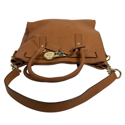 MICHAEL KORS Hamilton Leder große Umhängetasche Schultertasche + Gold Vorhängeschloss/Schlüssel - Bild 8 von 18