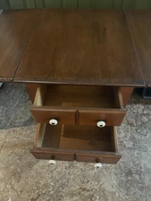 Vintage Double Drop-leaf Table. Solid Wood Construction. Original Finish.