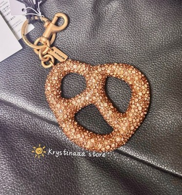 NWT Coach Large Crystal Pretzel Bag Charm CCY89 Fast Shipping! | eBay