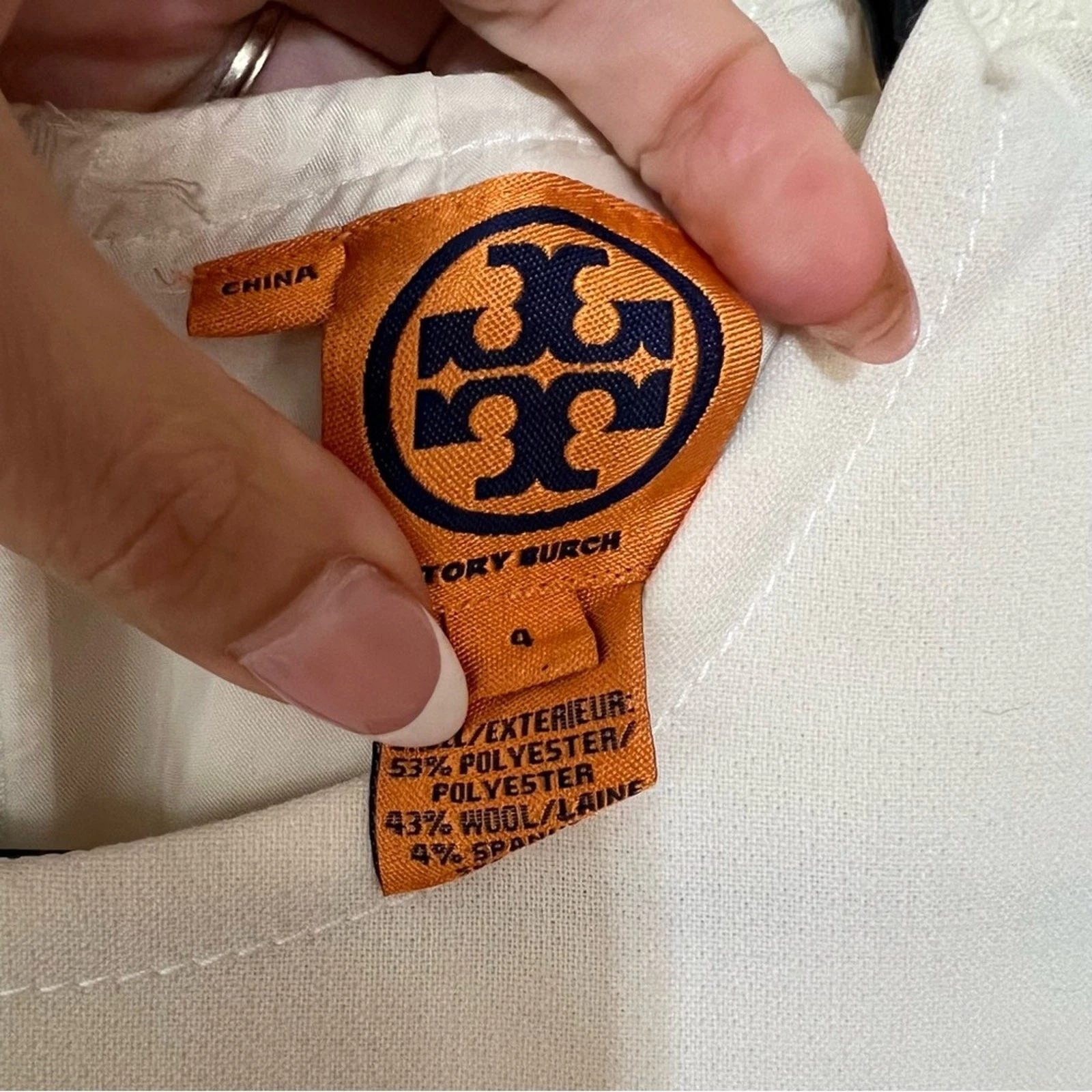 OFF WHITE Abito smanicato Tory Burch off white tubino lana 4