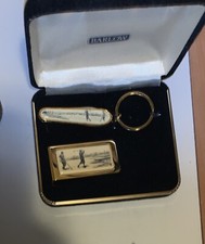 Vintage Barlow Golf Golfer Pocket Knife  Keychain Key Ring Gift Set New NOS Box