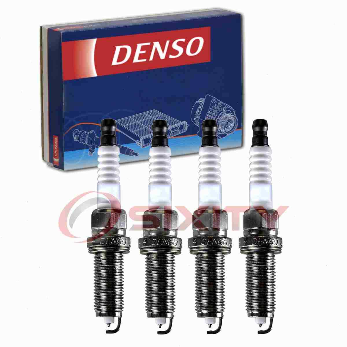 4 pc DENSO 3499 Spark Plugs for SC16HR11 90919-01275 4912 Ignition Wire ti