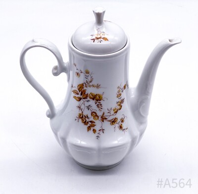 Vintage Schirnding Bavaria Floral Porcelain Coffee Pot | White