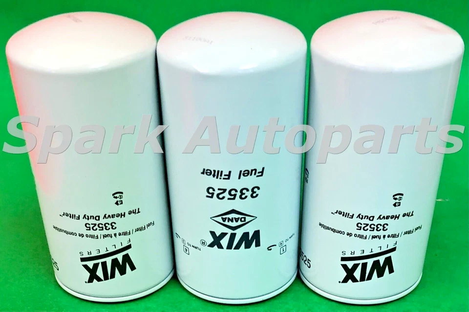 New Lot of 3 Fuel Filter WIX 33525 For MITSUBISHI FUSO FH, FK, FM-MR, FM-SP Foto 2 de 3