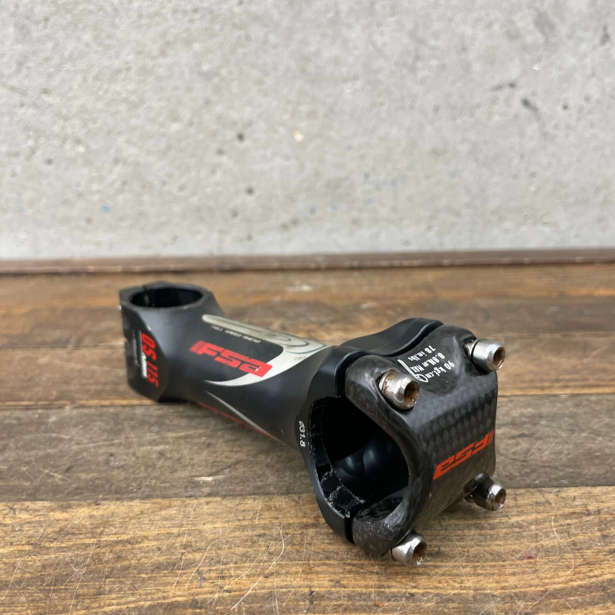 FSA OS-115 CNC Alloy Stem 110mm 6 Degree 1 1/8 31.8 Black