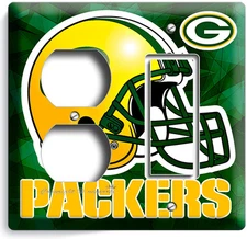 GREEN BAY PACKERS FOOTBALL TEAM OUTLET LIGHT SWITCH WALL PLATE MAN CAVE HD DECOR